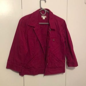 Christopher & Banks Women’s Lightweight Pink Color Size Large Jacket 3/4 Sleeve